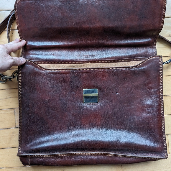 100% Italian leather messenger bag / briefcase - Picture 3 of 7